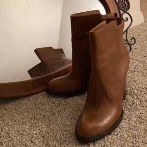 Genuine Leather Camel Color High heel boots